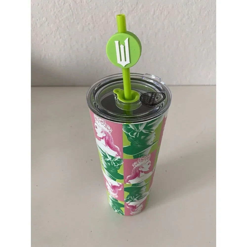 Universal Studios WICKED Elphaba And Glinda Metal Tumbler With Straw‎ NEW